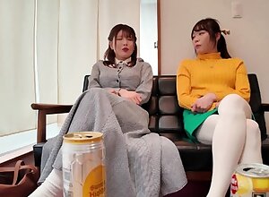 Lovely Japanese teen lesbians in pussy licking action